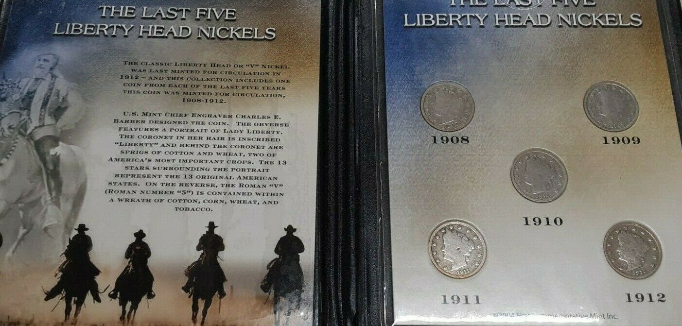 Last 5 Liberty Head V Nickels Average Circulated in Folder