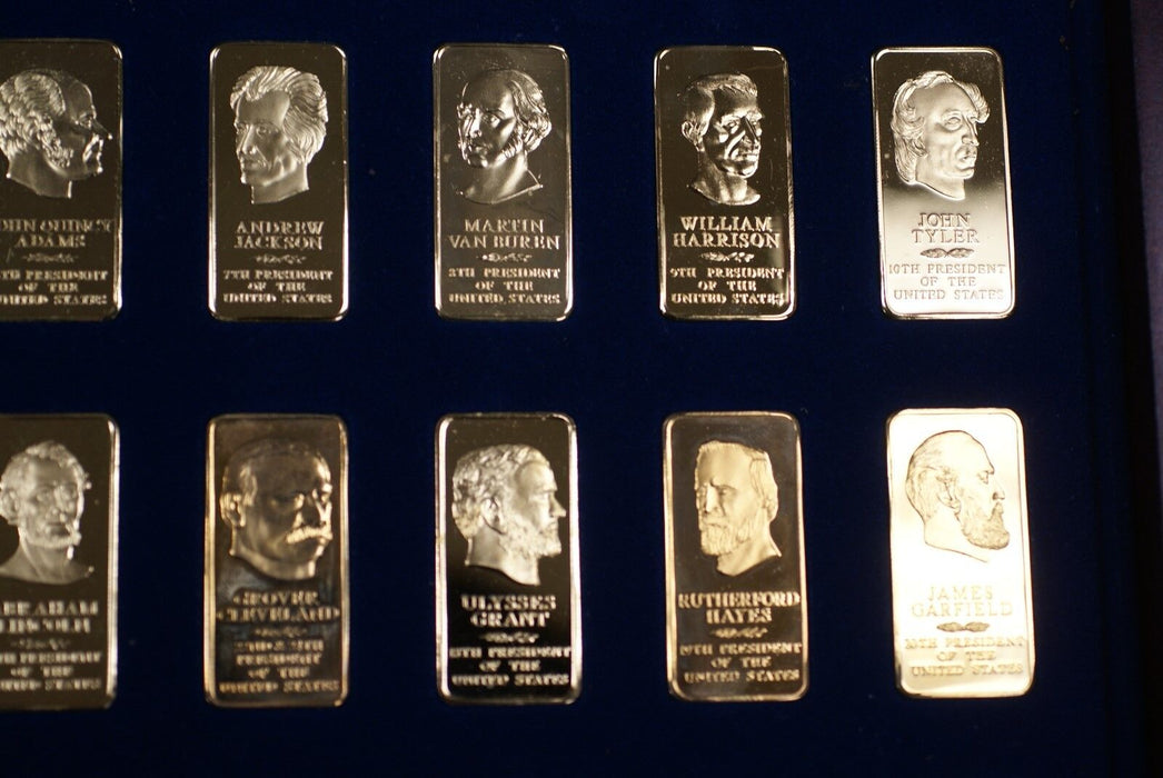 1986 Presidents through Regan 14Kt Gold over Bronze Proof Ingot Set
