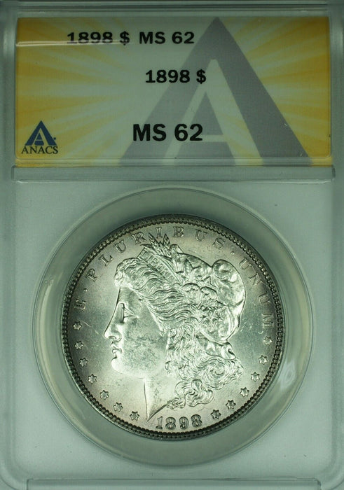 1898 Morgan Silver Dollar $1 Coin ANACS MS-62 Toned Better Coin  (45A)