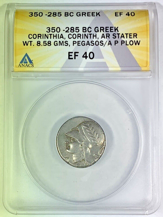 350-285 BC Greek Corinthia, Corinth, AR Stater Coin ANACS XF 40