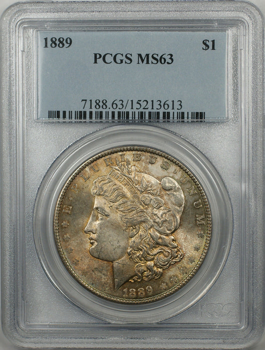 1889 Morgan Silver Dollar $1 Coin PCGS MS-63 Toned (BR-22 G)