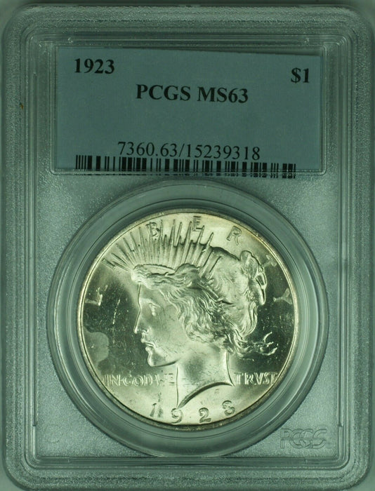 1923 Peace Silver Dollar $1 Coin PCGS MS-63 Better Coin (34-I)