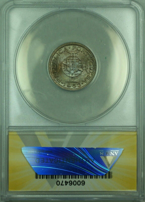 1953 2.50E Angola ANACS MS-65 Coin 2.50 Escudos Copper-Nickel KM#77