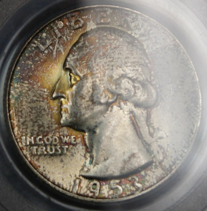 1953-S Silver Washington Quarter 25c Coin PCGS MS-65 Toned Gem BU UNC