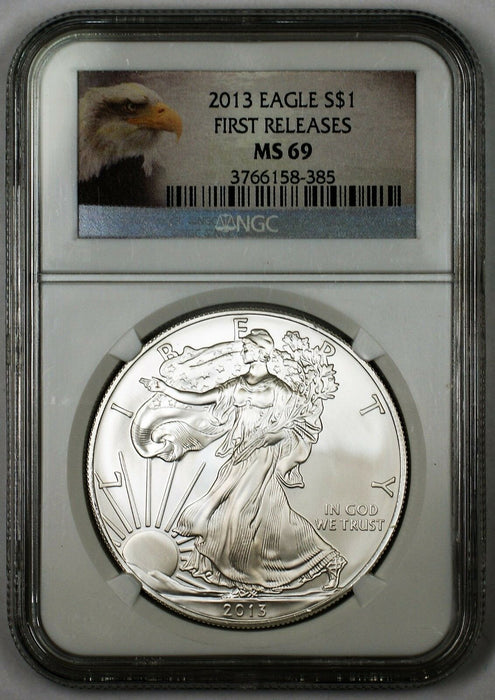2013 $1 American Silver Eagle Coin First Releases NGC MS-69