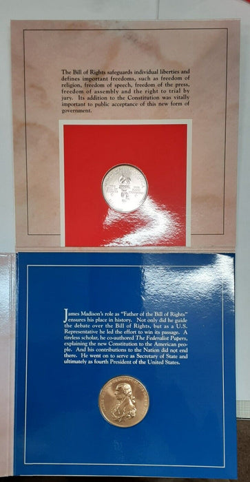 U.S. Mint Bill of Rights/James Madison Commemorative Half Dollar and Medal Set