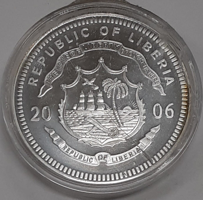 2006 Liberia Washington-US Presidents $10 40MM Silver Plated Cu-Ni Coin