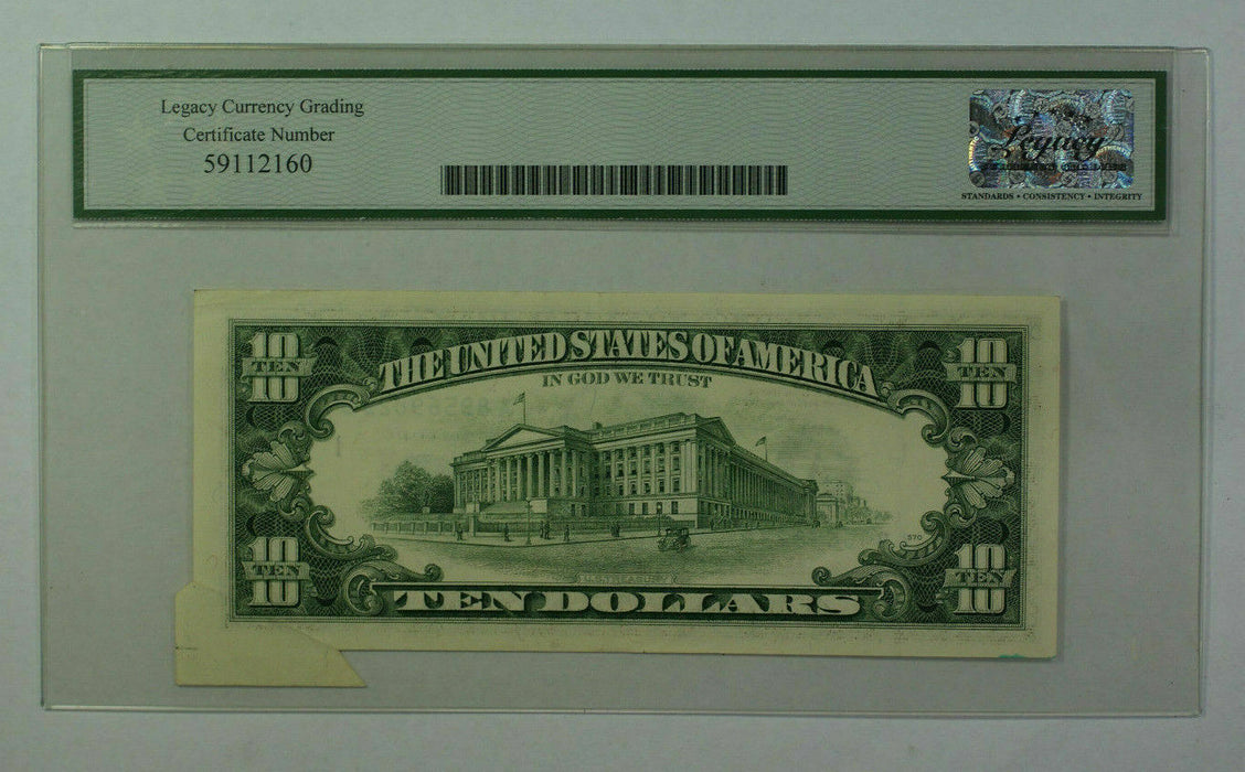 1995 $10 FRN Cutting Error Ten Dollar Federal Reserve Note Legacy (PCGS) 55 PPQ