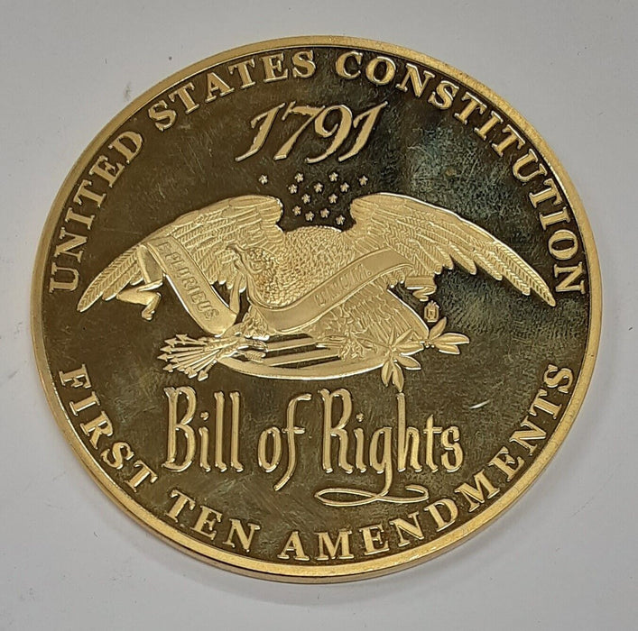 American Mint Bill of Rights Gold Plated Medal - Proof W/COA