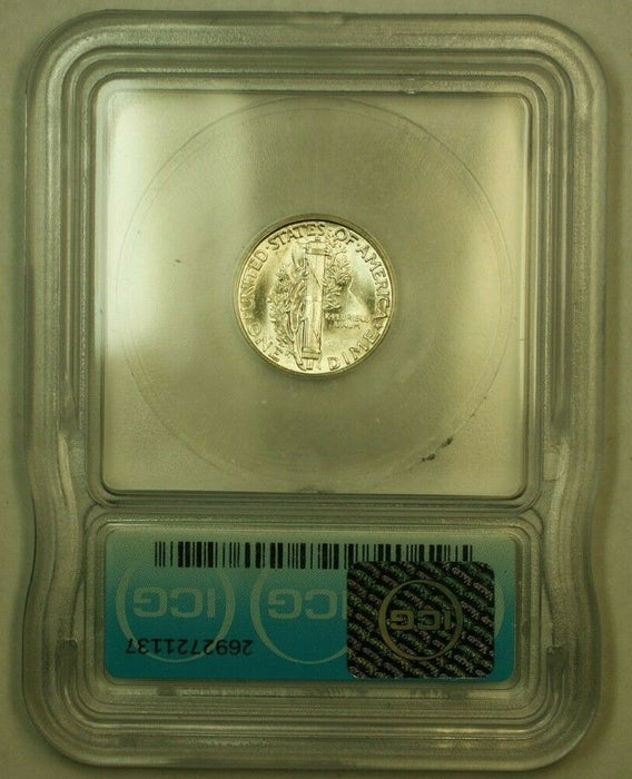1945 Silver Mercury Dime 10c Coin ICG MS-65 VV