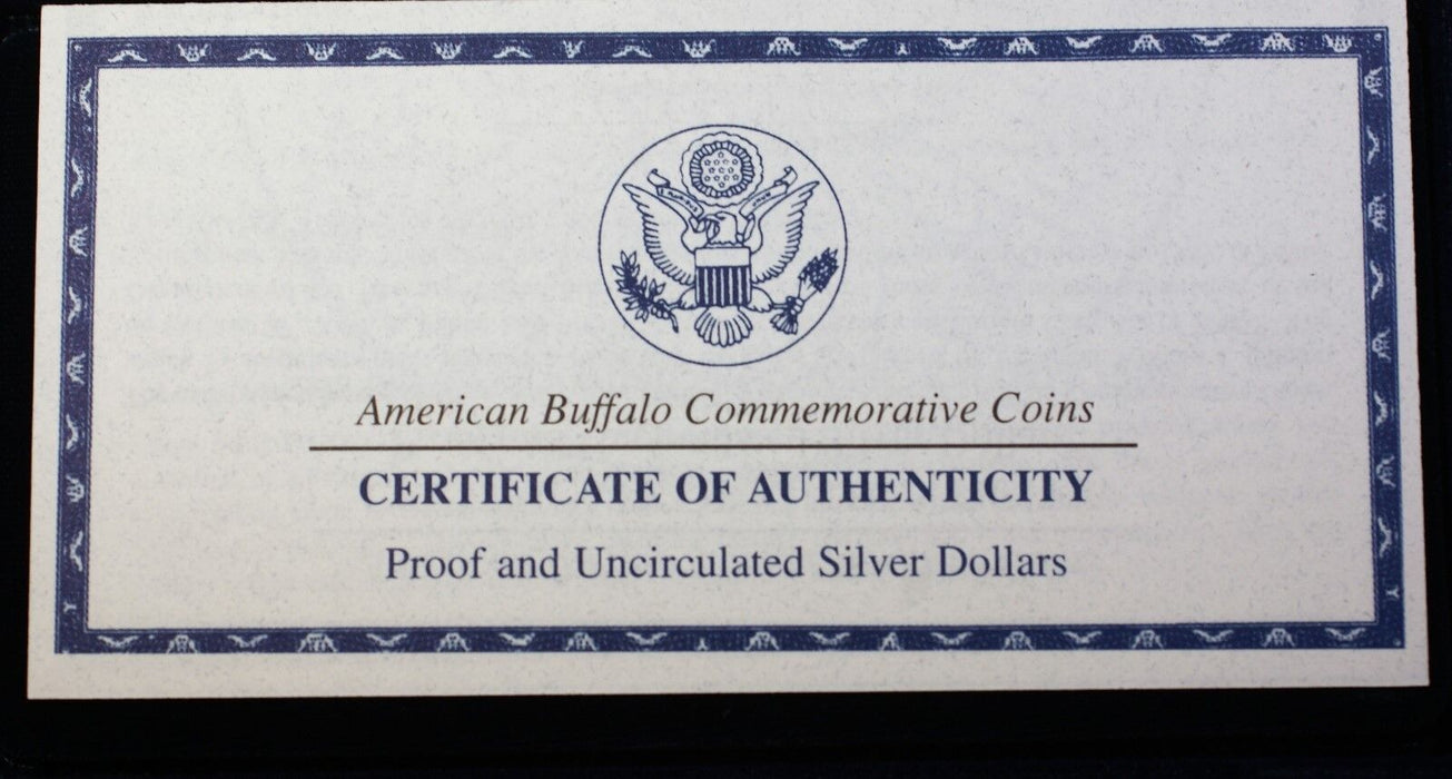2001 American Buffalo Commemorative Coins Silver $1 Dollars Proof and UNC OGP
