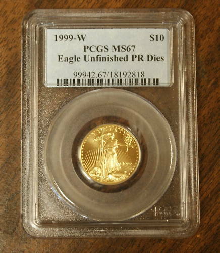 1999-W $10 American Gold Eagle, PCGS MS-67, Emergency Issue