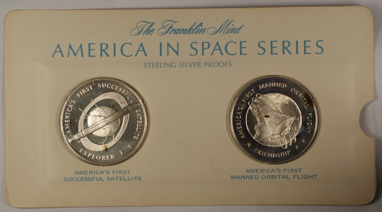 America in Space Series: Explorer I & Friendship 7 Sterling Silver Proof Medals