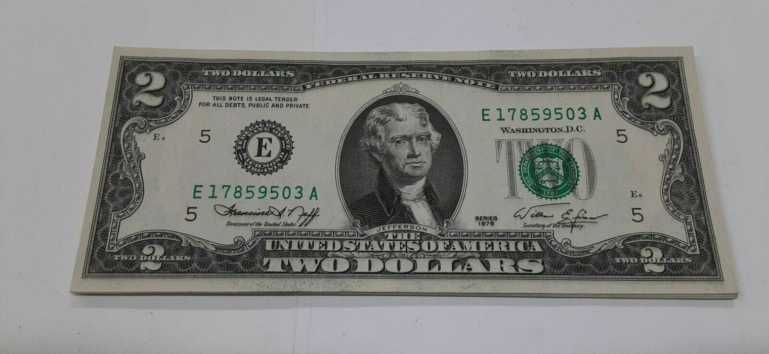 1976 $2 Federal Reserve Notes- Lot of 15 Consecutive Serial Numbers- CU
