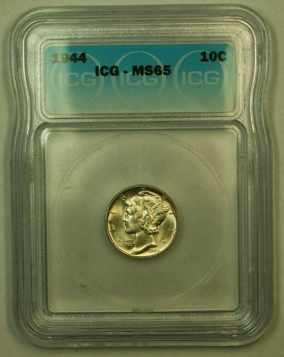 1944 Silver Mercury Dime 10c Coin ICG MS-65 (2c)