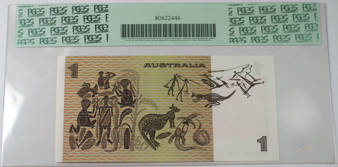 (1979) Australia Reserve Bank $1 Dollar Note R77 SCWPM# 42c PCGS 66 PPQ Gem New