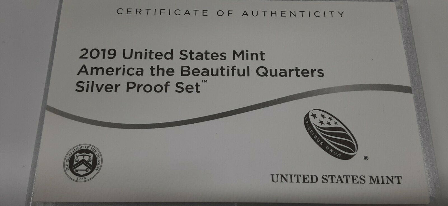 2019-S America the Beautiful Quarter Silver Proof Set in OGP
