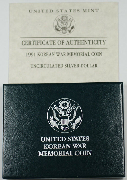 1991-D Korean War Commemorative Uncirculated UNC Silver Dollar $1 Coin as Issued