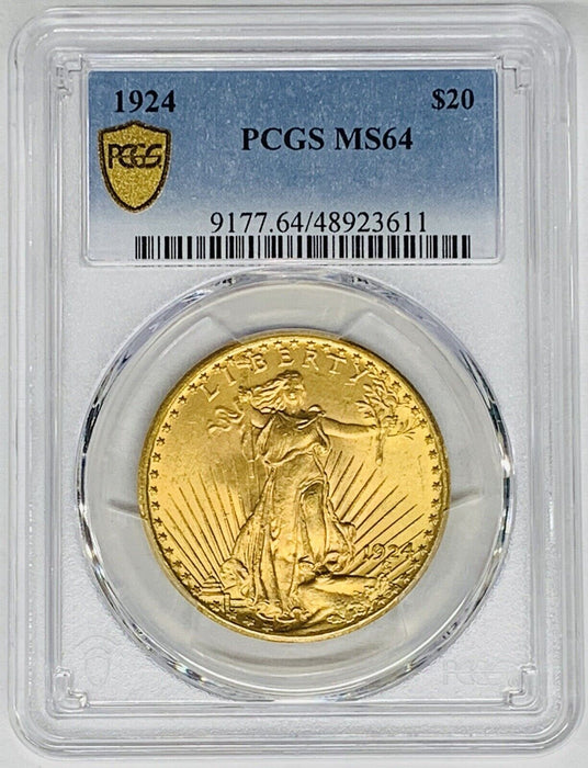 1924 $20 Saint Gaudens Double Eagle Gold Coin PCGS MS 64