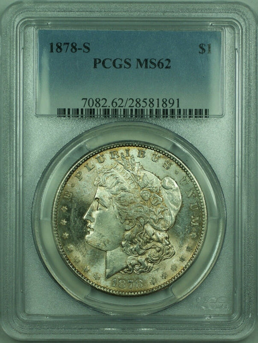 1878-S Morgan Silver Dollar S$1 PCGS MS-62 Lightly Toned and Undergraded (30)