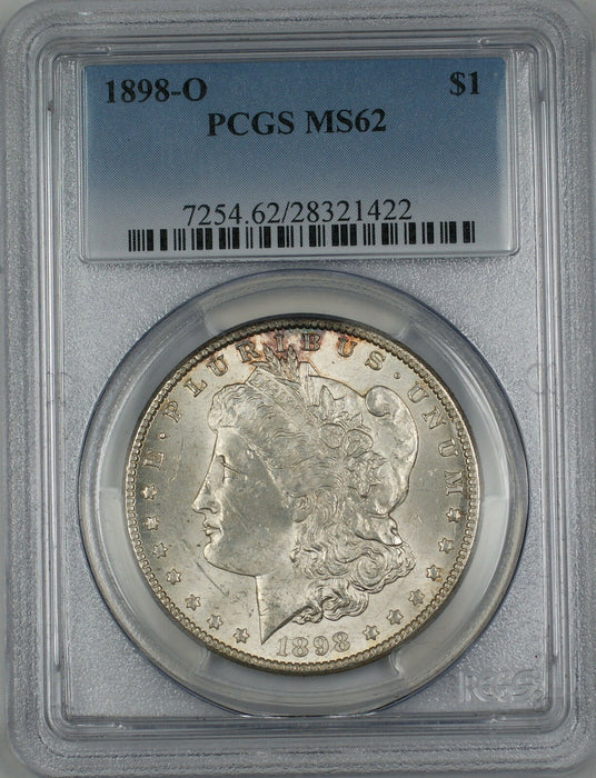 1898-O Morgan Silver Dollar $1 Coin PCGS MS-62 (4A)