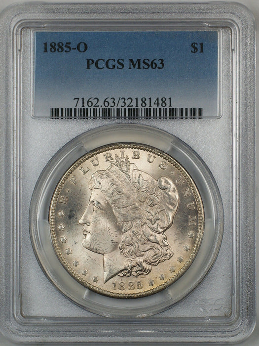 1885-O Morgan Silver Dollar $1 PCGS MS-63 (Better Coin) (7N)