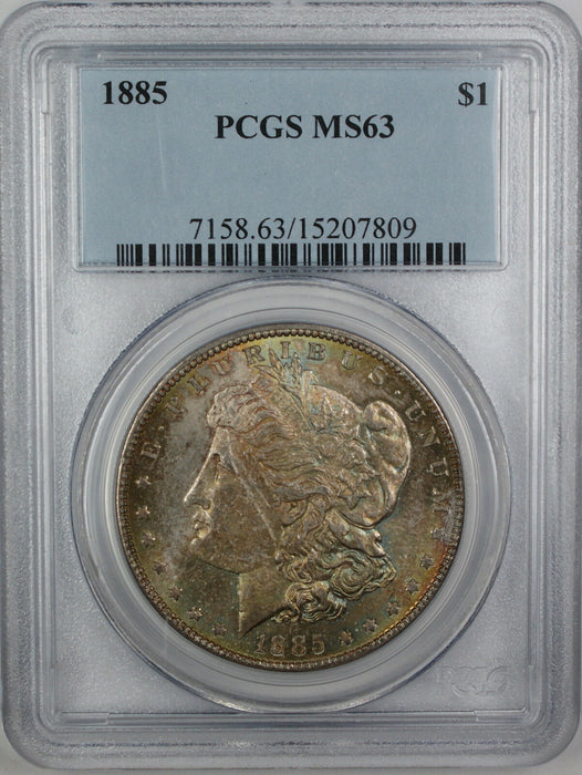 1885 Morgan Silver Dollar, PCGS MS-63, Beautifully Toned