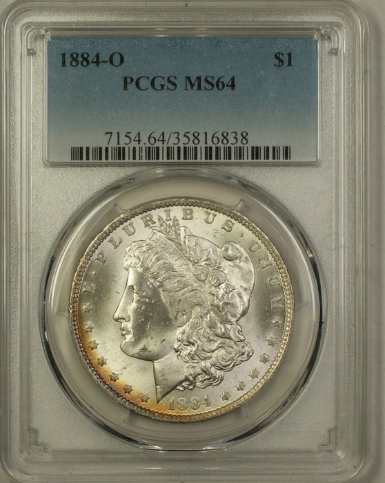 1884-O Morgan Silver Dollar $1 Coin PCGS MS-64 Lightly Toned Rim (5C)