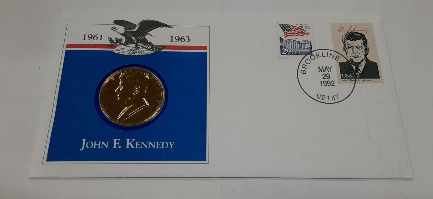 John F. Kennedy Presidential Medal in FDC - Hail to The Chiefs Collection