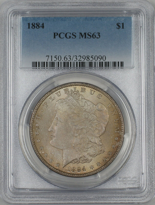 1884 Morgan Silver Dollar $1 Coin PCGS MS-63 Toned (Tc)