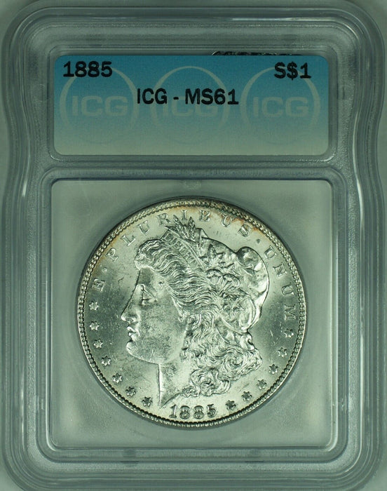 1885 Morgan Silver Dollar $1 Coin ICG MS 61+ (23)