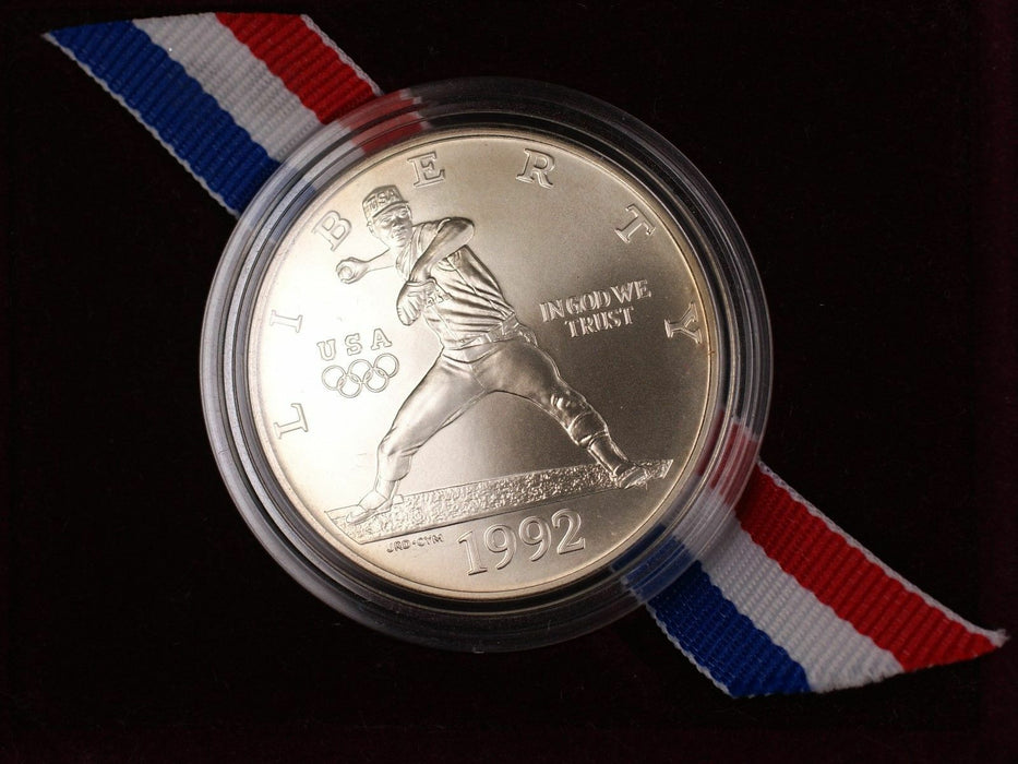 1992 Olympic Commem UNC Silver Dollar $1 Coin in Original Government Packaging
