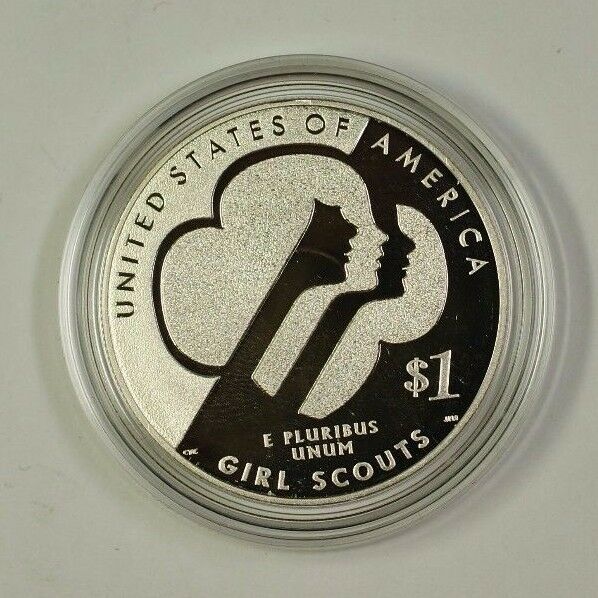 2013 W Girl Scouts Commemorative Proof Silver $1 Coin No Box No COA W/ Case