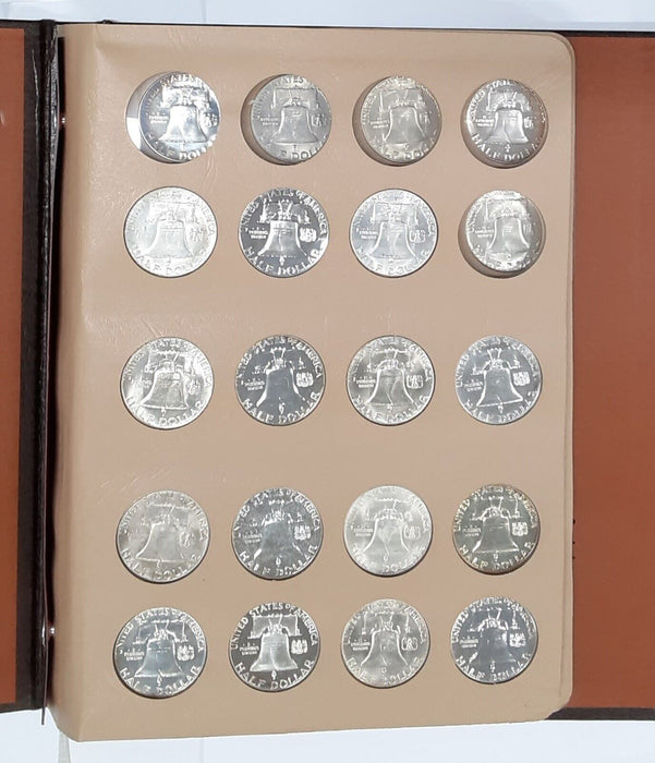 Complete Franklin Silver Half Dollar Set in W/Proofs in Dansco Album