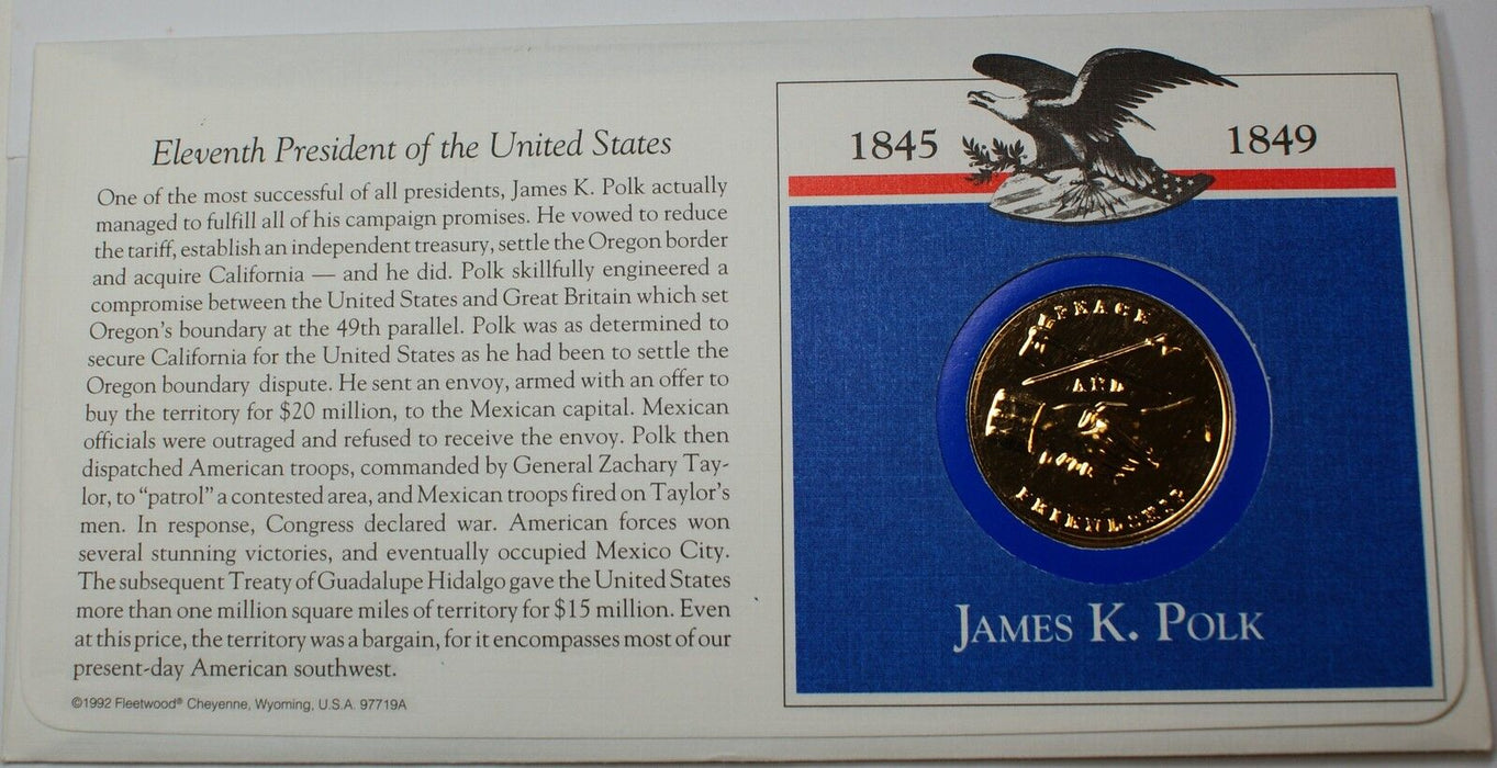 James K. Polk Presidential Medal, From the Hail to The Chiefs Collection
