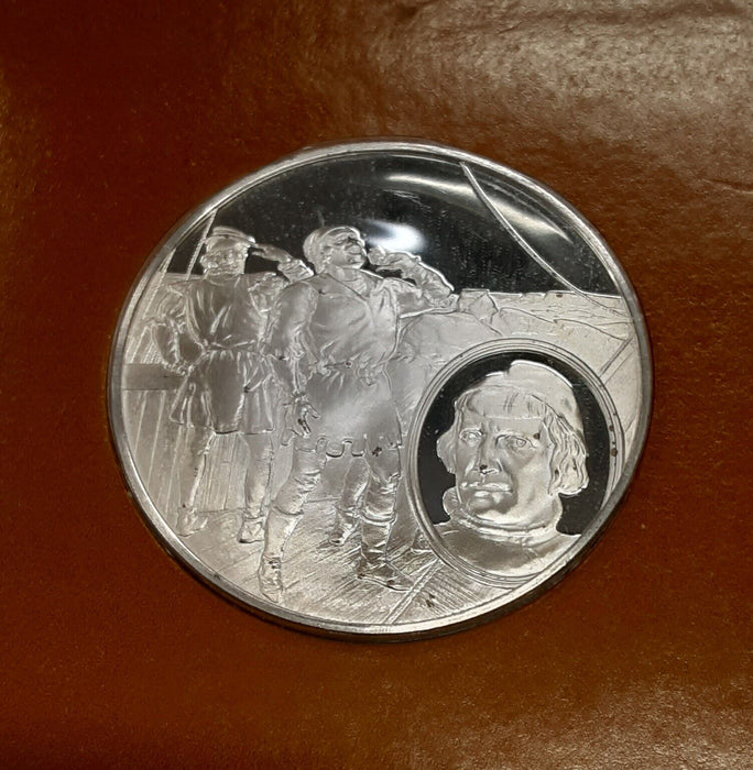 John Cabot Proof Sterling Silver Medal in Franklin Mint Card
