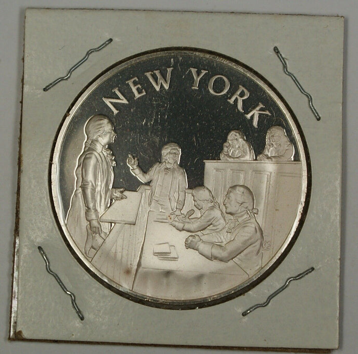 New York Gem Proof Silver Medal with Information on the Reverse