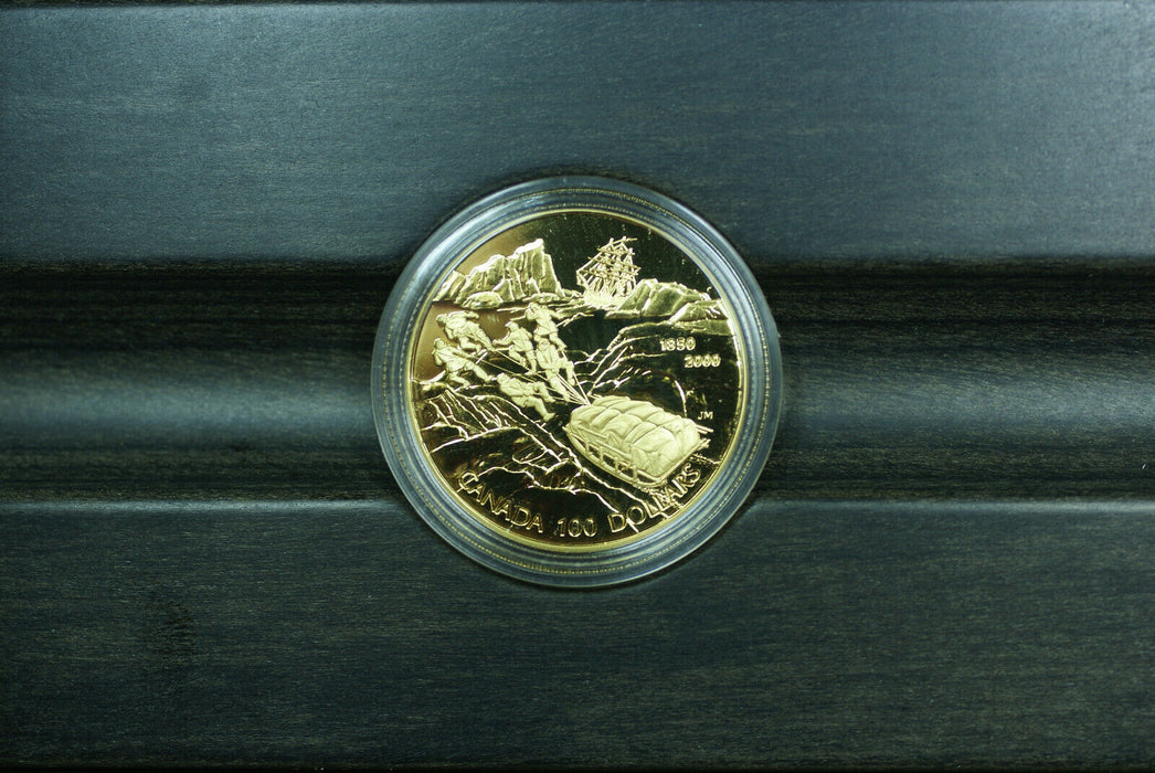 2000 Canada $100 Proof Gold Coin Northwest Passage Commemorative w/ Box COA