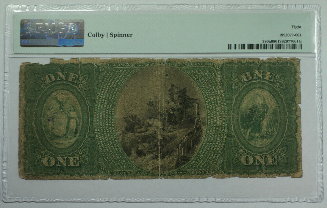 1865 $1 Troy New York NY First National Bank CH# 1631 Fr. 380a PMG VG-8