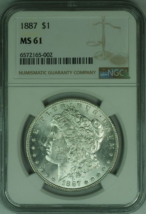 1887 Morgan Silver Dollar $1 NGC MS-61   (46)