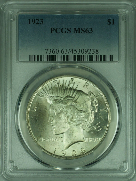 1923 Peace Silver Dollar S$1 PCGS MS-63 Better Coin (40F)