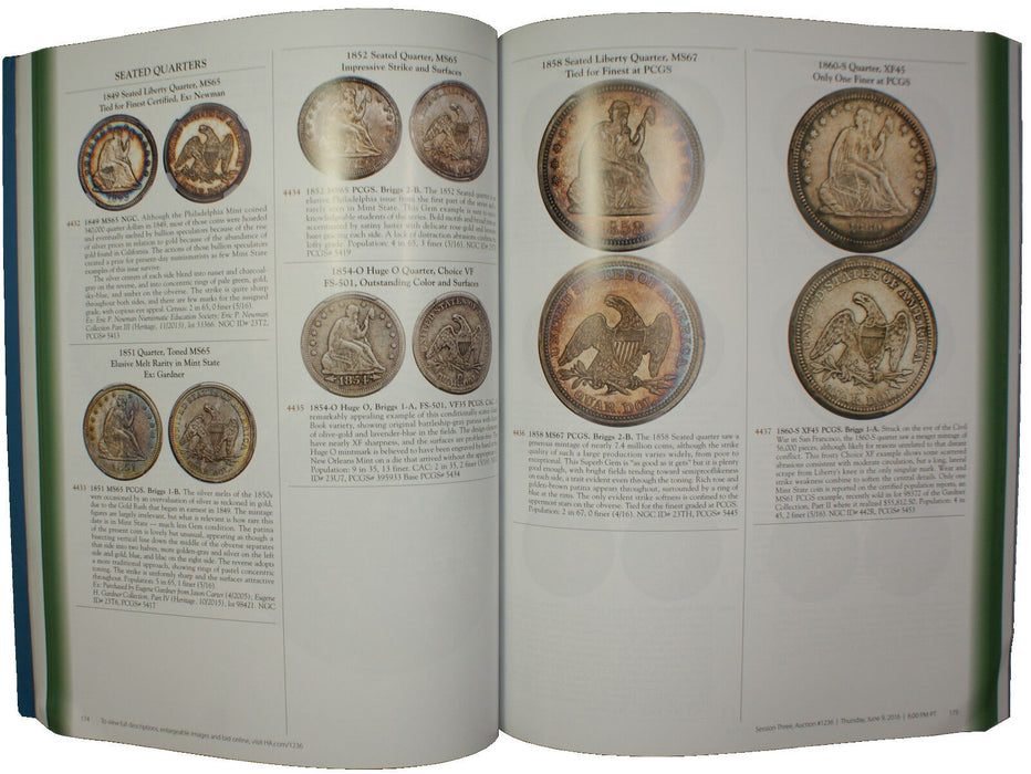 June 8-10 & 12th 2016 U.S. Coin Auction #1236 Catalog Heritage (A63)