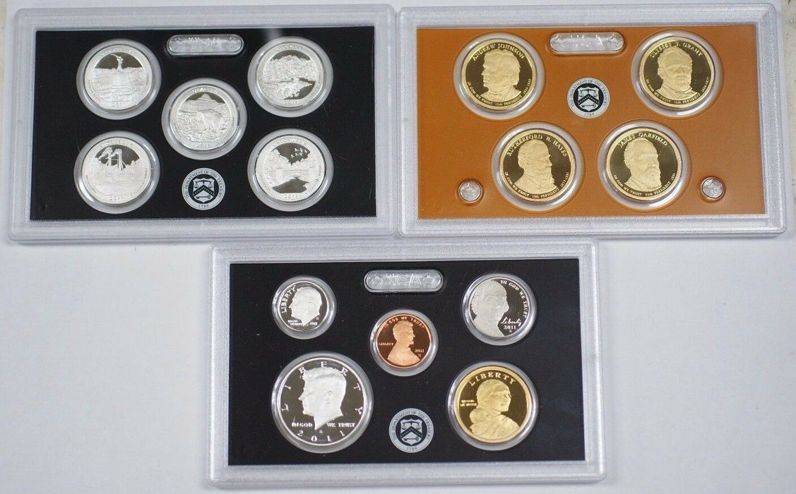 2011 US Mint Silver Proof Set Gem Coins W/ Box and COA