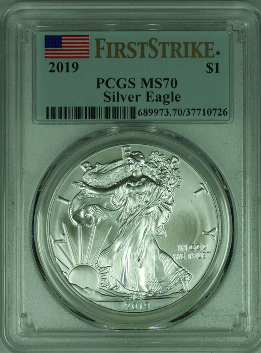 2018 ASE Silver Eagle $1 First Strike, PCGS MS 70 D