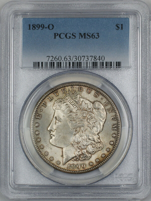 1899-O Morgan Silver Dollar $1 Coin PCGS MS-63 Toned (4A)