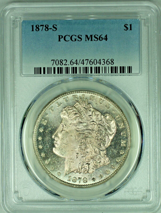 1878-S Morgan Silver Dollar Tone PCGS MS 64 C 47