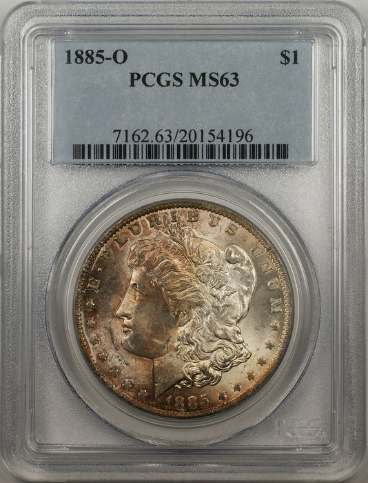 1885 Morgan Silver Dollar $1 PCGS MS 63 Toned (BR-17 S)