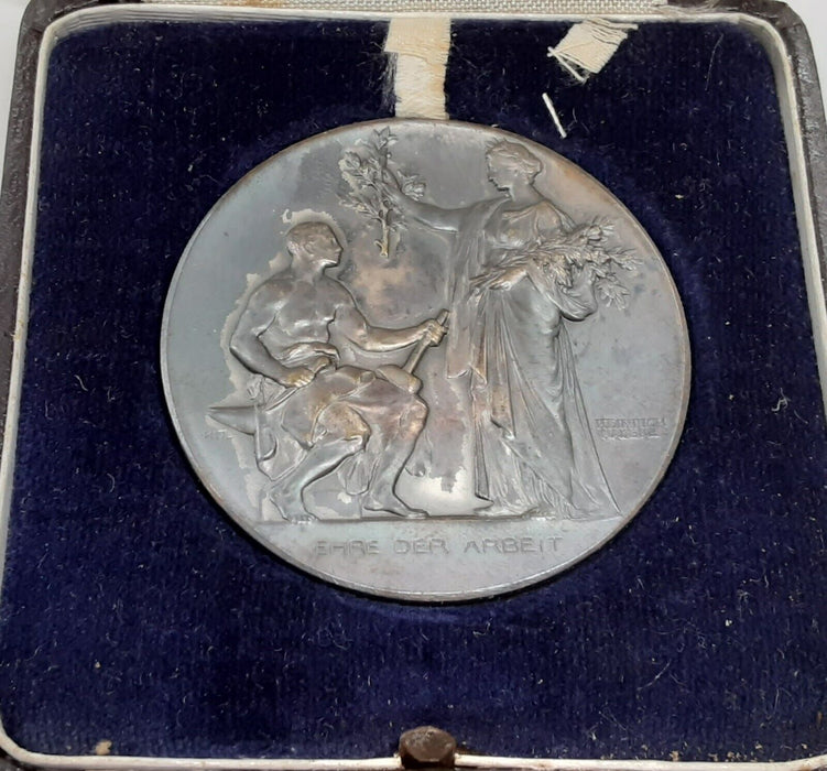 Vintage German Silver Medal For Long Service From Bavarian Industrial Assoc.