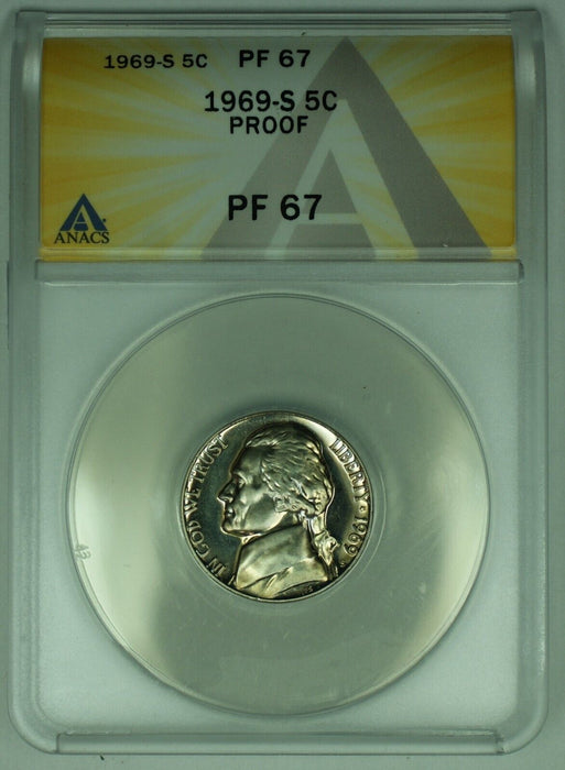 1969-S Jefferson Nickel Proof 5C ANACS PR 67 (52)