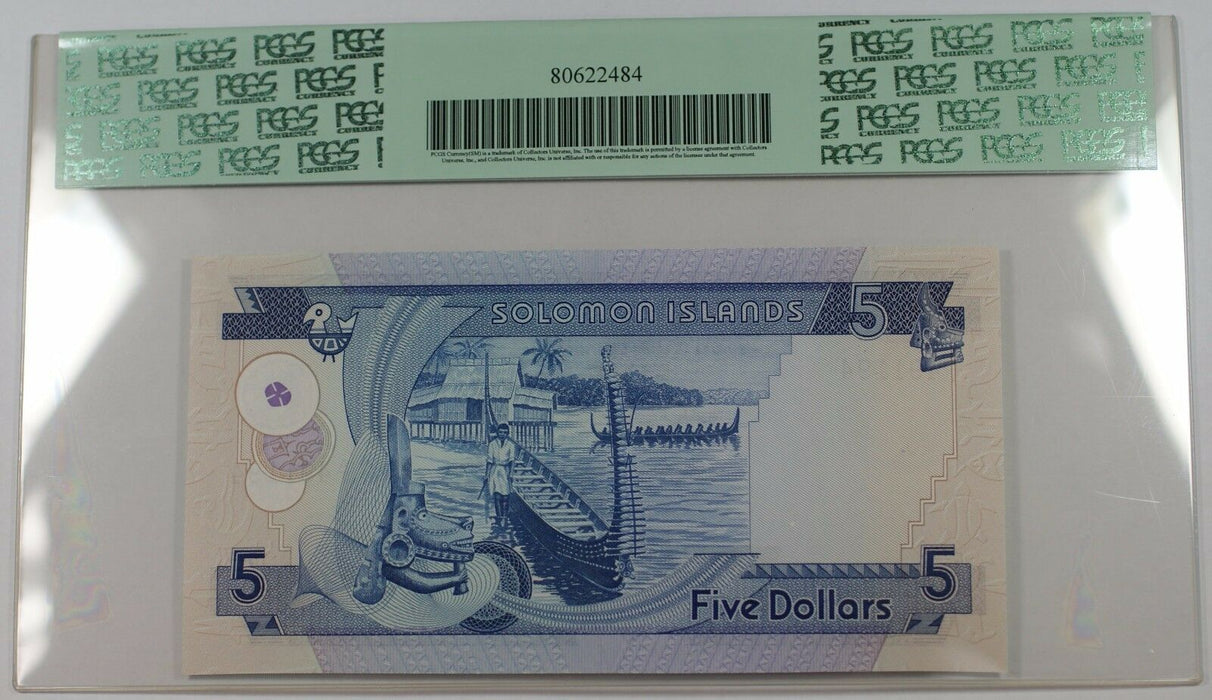 (1977) Solomon Islands $5 Dollar Note SCWPM# 6b PCGS 66 PPQ Gem New